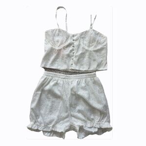 White Lace Pajama Set Intimates S